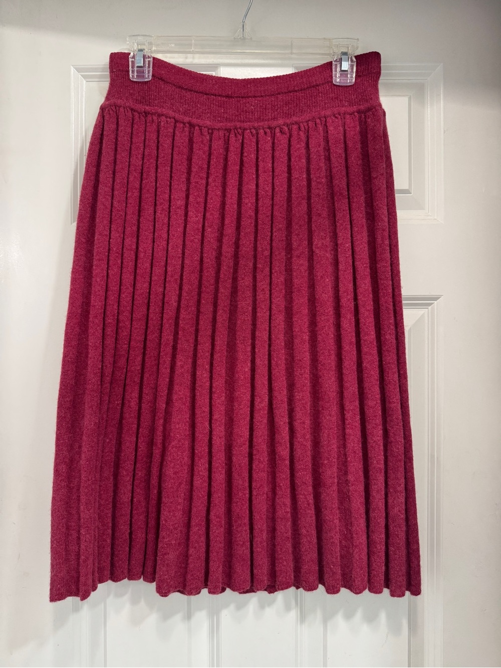 Liz Claiborne Pleated Knit Midi Skirt - Raspberry Pink